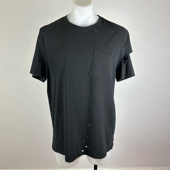 AllSaints Men’s Intentionally Distressed T-Shirt - Picture 1 of 7